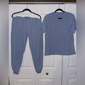MIMS scrubs women’s slate blue scrub top and jogger scrub pants -XL